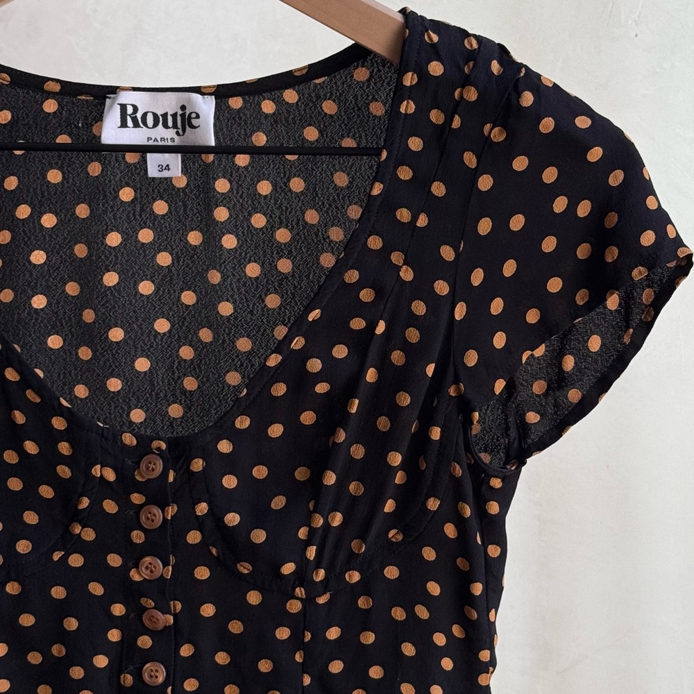 ROUJE Ambroise Top Black Polka Dots 34